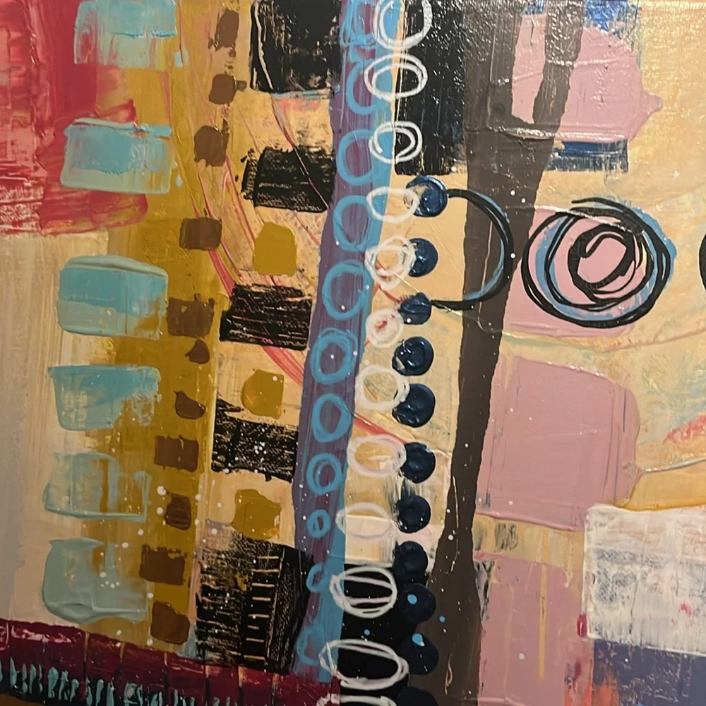 Abstract Canvas Painting | Girls Room Decor - Picture 3 of 5